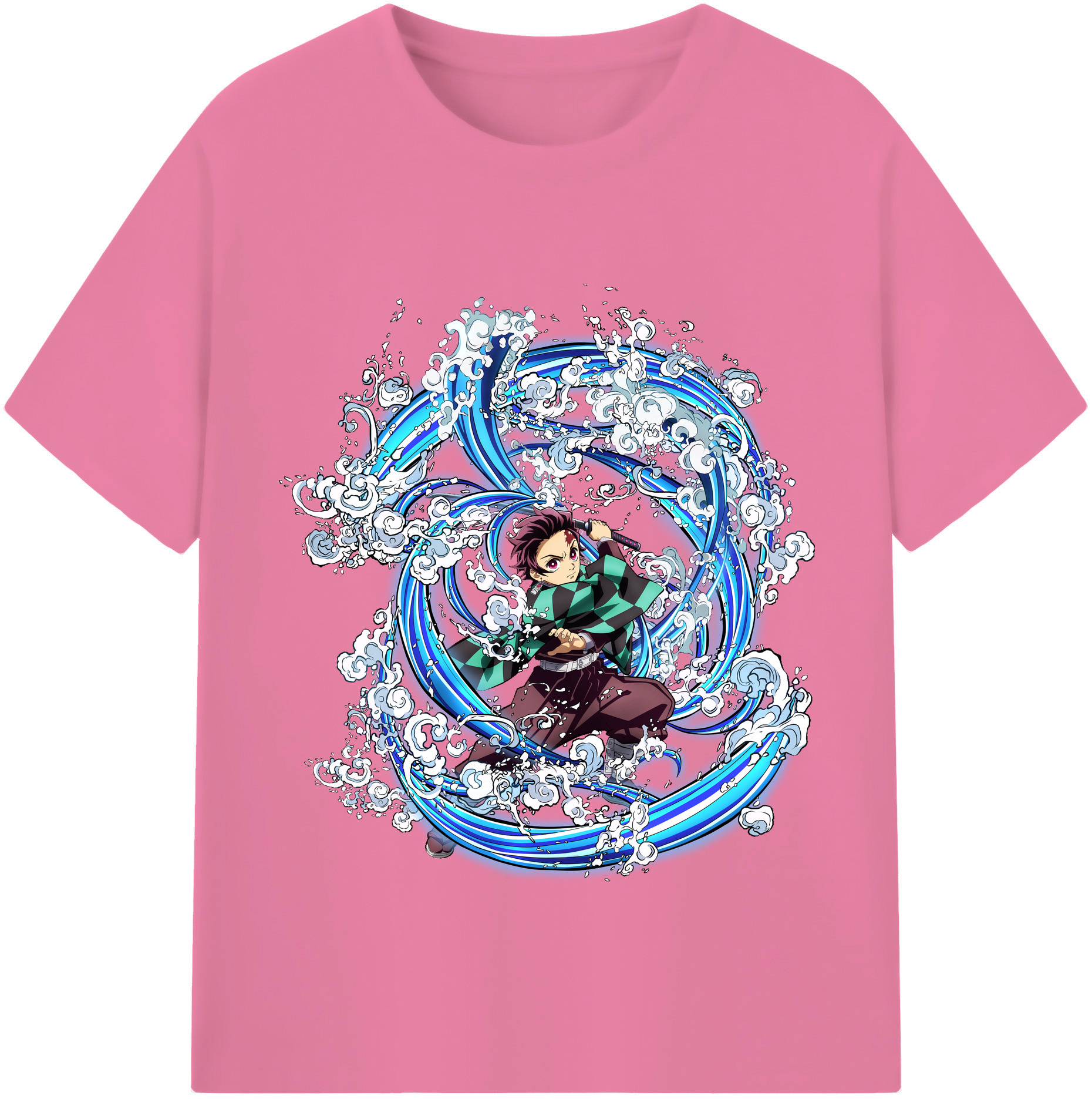 （画像用） 鬼滅の刃 竈門 炭治郎／かまど たんじろう Kamado Tanjirou 綿100％半袖Tシャツ（フロントプリント）